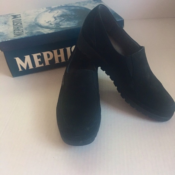 MEPHISTO women’s black suede slip on shoes - Picture 1 of 12